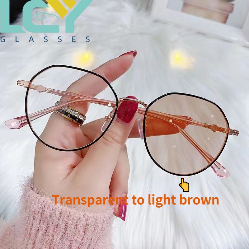 Kính Mát Gọng Kim Loại Thay Đổi Màu Sắc Thời Trang Cho Nam Và Nữ 9771