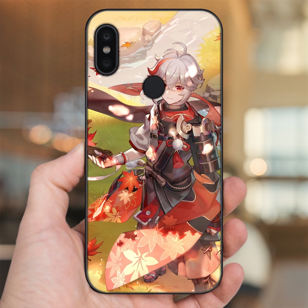 Ốp lưng Xiaomi Redmi Note 6 Pro viền đen in hình Kazuha Genshin Impact