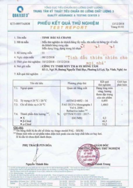 Combo 5 chai Tinh dầu sả chanh nguyên chất chuẩn xịn loại 1 chính hãng I xông phòng I đuổi muỗi I khử mùi