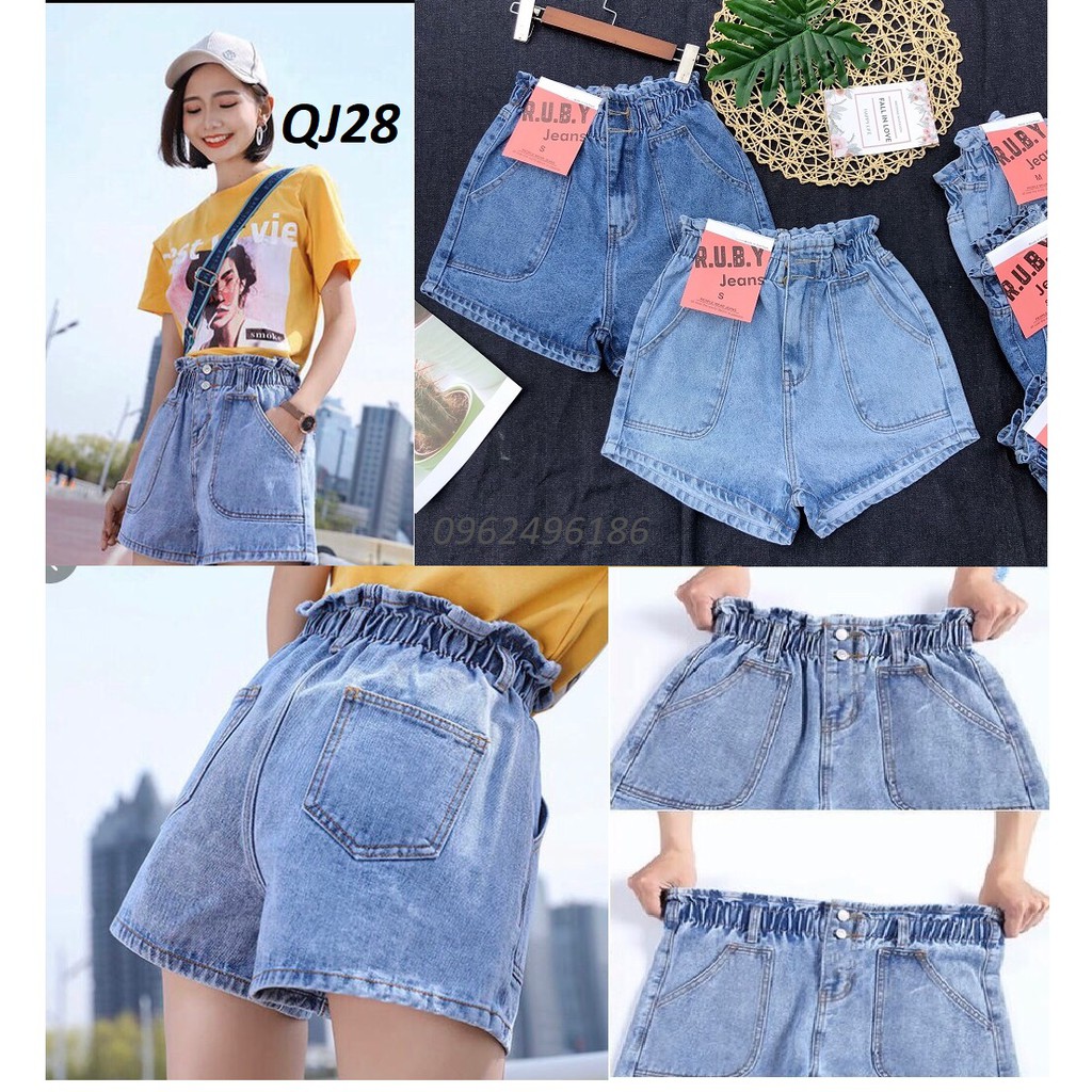 Quần short jean lưng thun túi nỗi QJ28