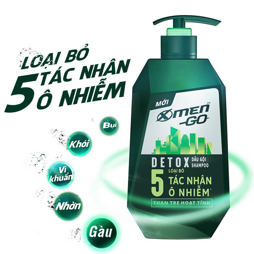 GIÁ SỐC -   Combo Dầu Gội X-Men Go Detox 650g + Sữa tắm X-Men Go Detox 180g - Chính Hãng