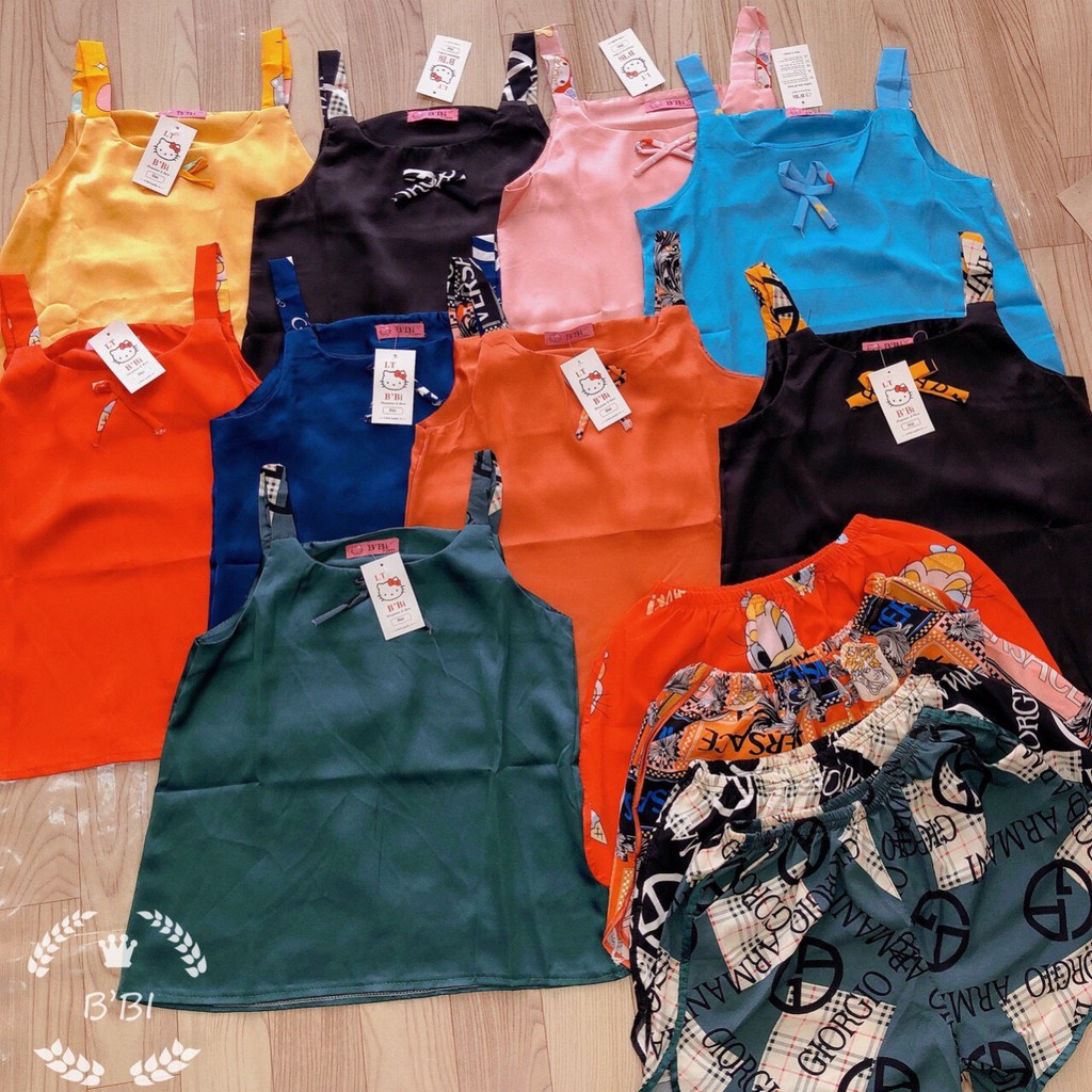 Set bộ Satin áo dây đùi (Ảnh Thật)