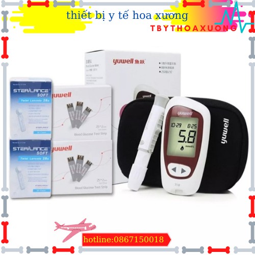 Máy Đo Đường Huyết Yuwell 710 Kèm 10 que và 10 Kim Bảo Hành Trọn Đời