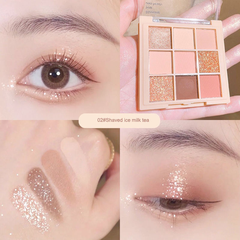 ✨✨Bảng Phấn Mắt 9 Màu Tông Đất Lấp Lánh Dành Cho Trang Điểm