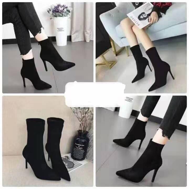 Giày bốt nữ da lộn đế cao 7p, Bột nữ cao cổ chất da lộn, gót nhọn siêu sang chảnh cho chị em | BigBuy360 - bigbuy360.vn