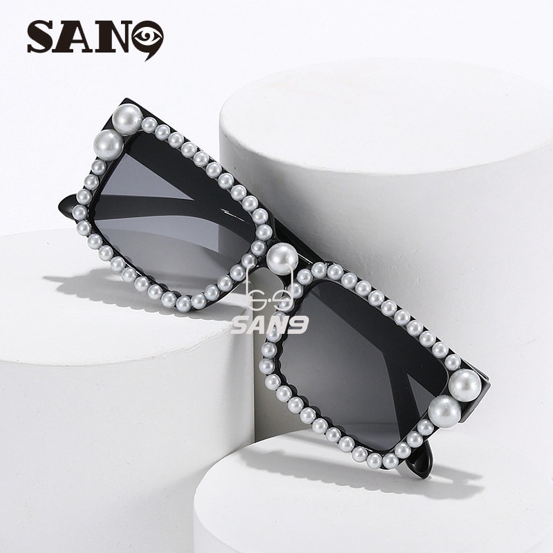Kính Mát Đính Hạt Ngọc Trai Phong Cách Hip Hop Mới (San9)