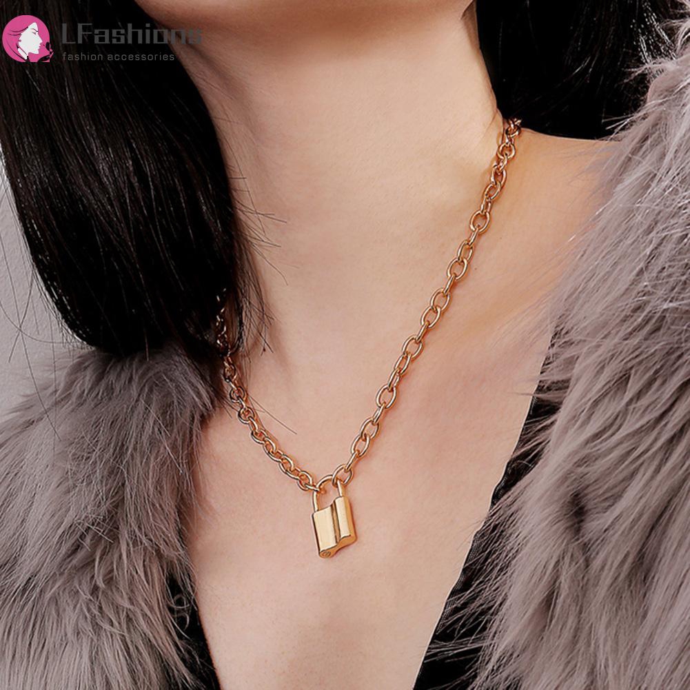 Lock Pendant Clavicle Chain Women Necklace Jewelry Accessories