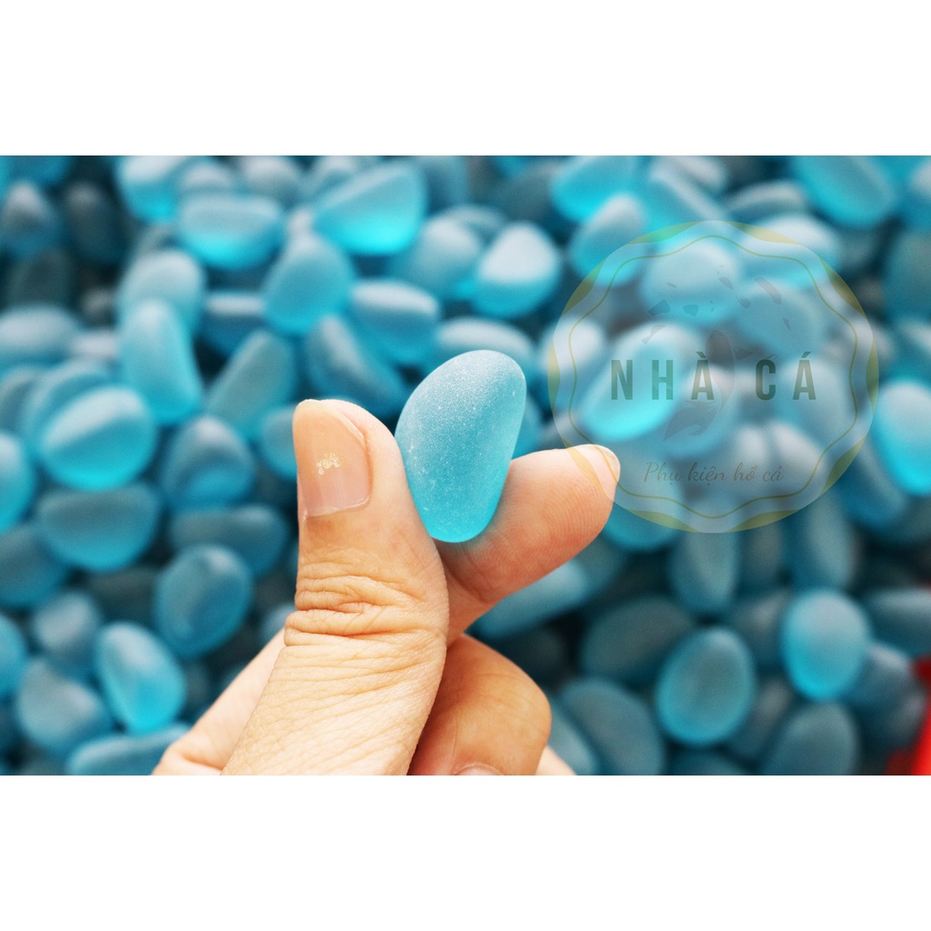 200g ĐÁ XANH PHỦ MỜ LÓT NỀN BỂ CÁ - ĐÁ THẦN KÌ - TRANG TRÍ HỒ CÁ