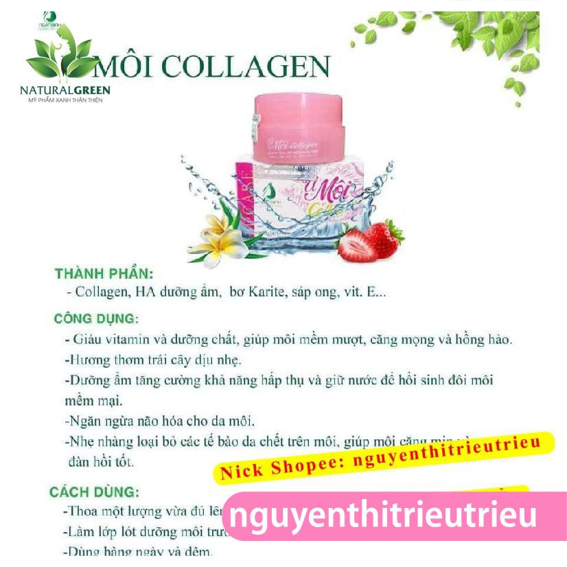 [Chính Hãng] Ủ MÔI Collagen Ngân Bình 5g, Dưỡng MÔI KHÔ NỨT NẺ, Khử MÔI THÂM BONG TRÓC, LÀM HỒNG MÔI, HỒNG NHŨ HOA