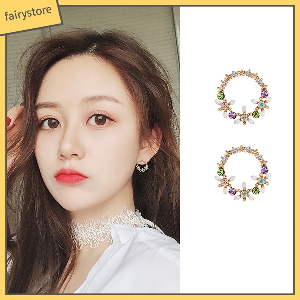 Khuyên Tai Nữ Kiểu Trang Trí Họa Tiết Phong Cách Hàn Quốc