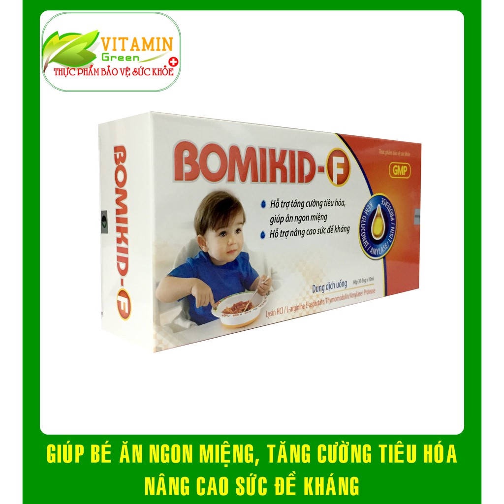 BOMIKID-F GIÚP BÉ ĂN NGON, TĂNG CƯỜNG SỨC ĐỀ KHÁNG 30 ống x 10ml