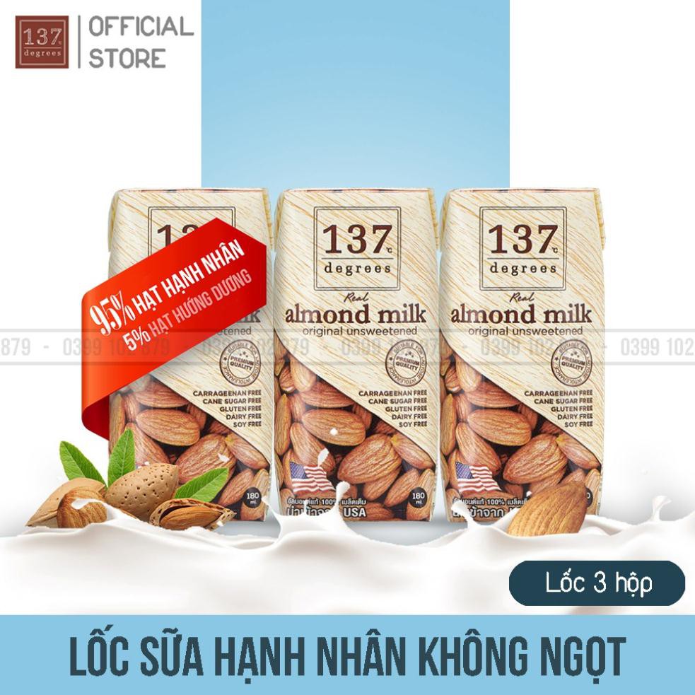 Sữa Hạt Hạnh Nhân Không Ngọt 137 Degrees - 180ml