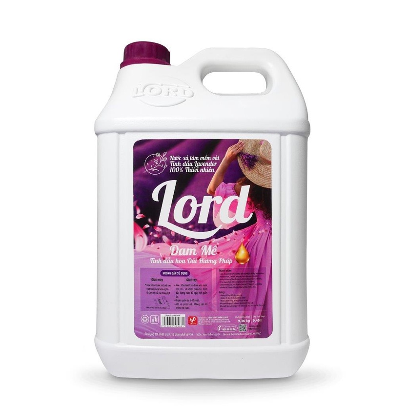 Nước xả vải Lord 10kg xanh tím hồng