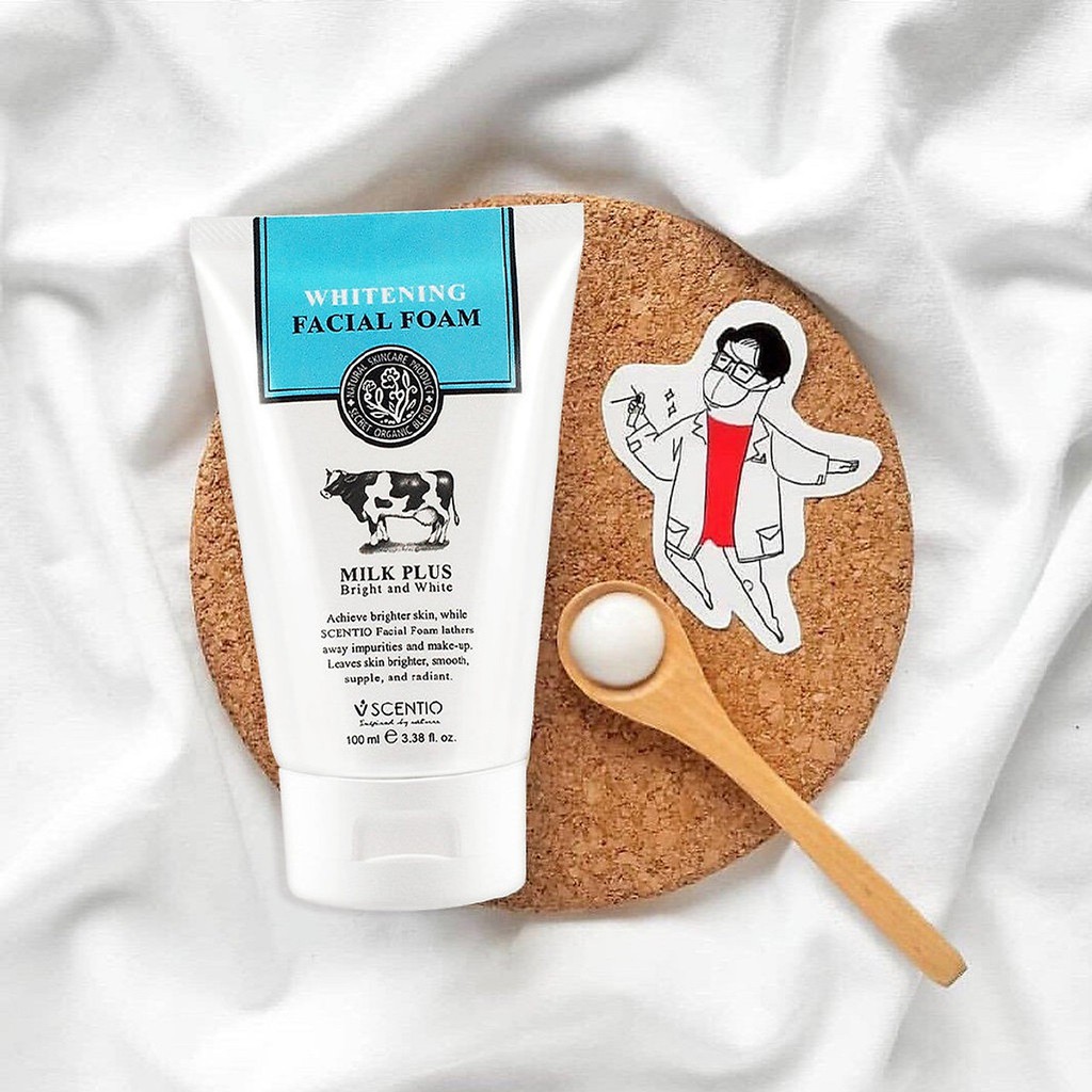 Sữa Rửa Mặt Dưỡng Trắng Scentio Milk Plus Whitening Facial Foam