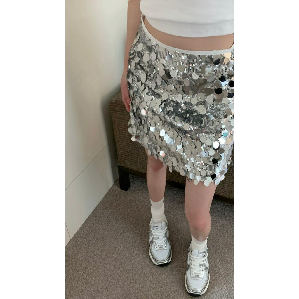 Chân Váy Ngắn Dáng Chữ A Đính Kim Sa Thời Trang 2023 Cho Nữ
