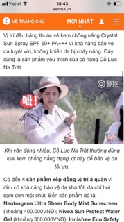 Gom oder XỊT CHỐNG NẮNG Crystal Sun Spray SPF50+