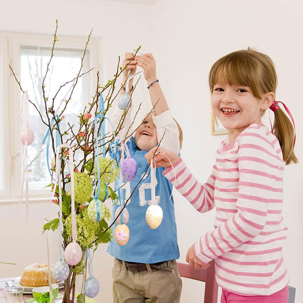 CONOPERY Bộ 6 Quả Trứng Phục Sinh Treo Trang Trí Nhà Cửa