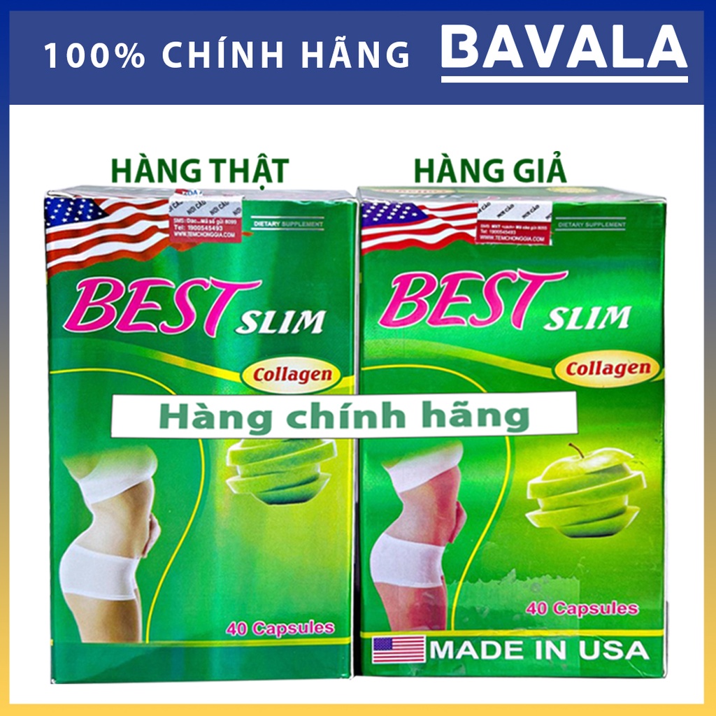 Giảm cân Best Slim Collagen, giúp giảm cân, giảm Cholesterterol (Lọ 40 viên) [ĐỔI TRẢ]