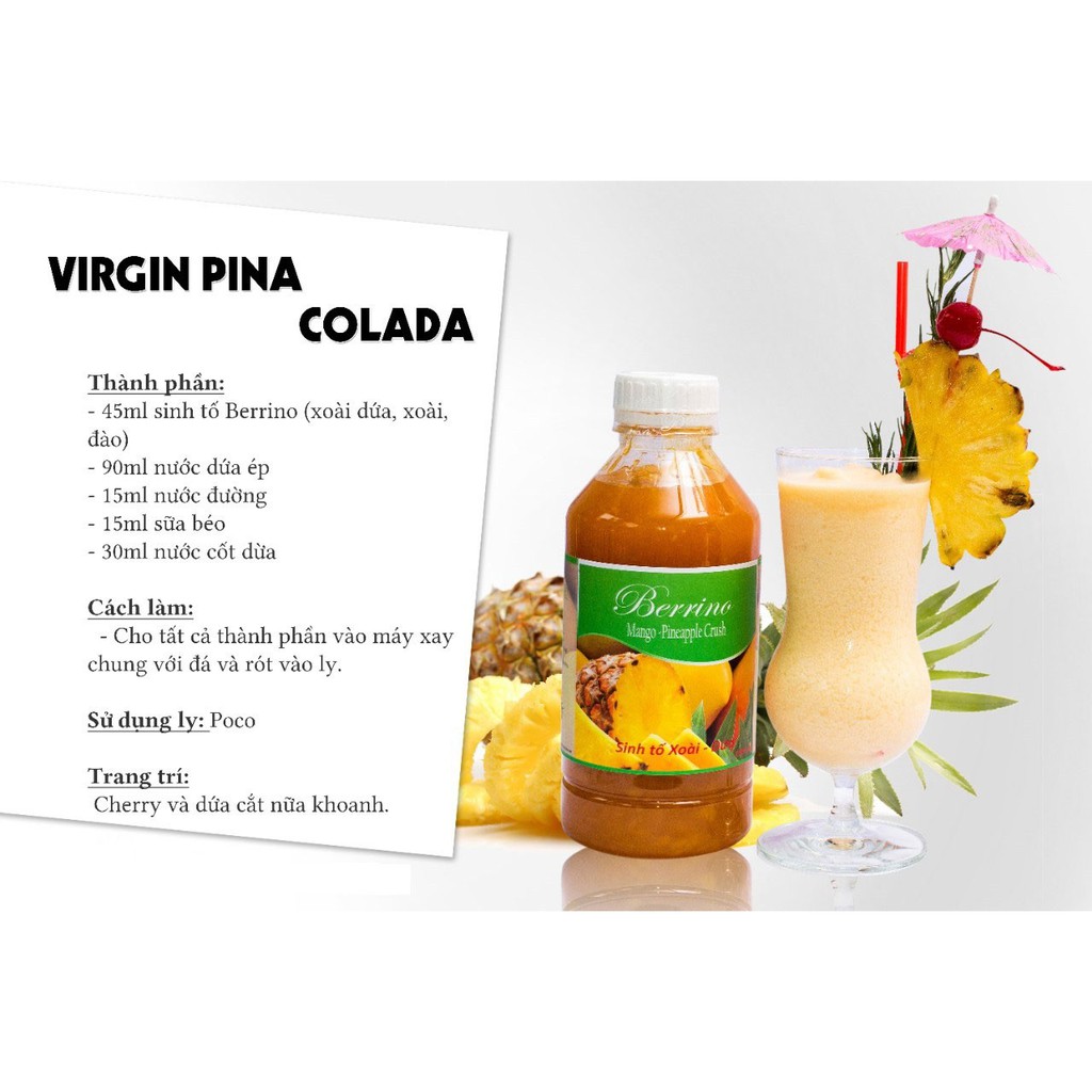 Sinh tố xoài dứa (Mango &amp; pineapple crush) Berrino 1L