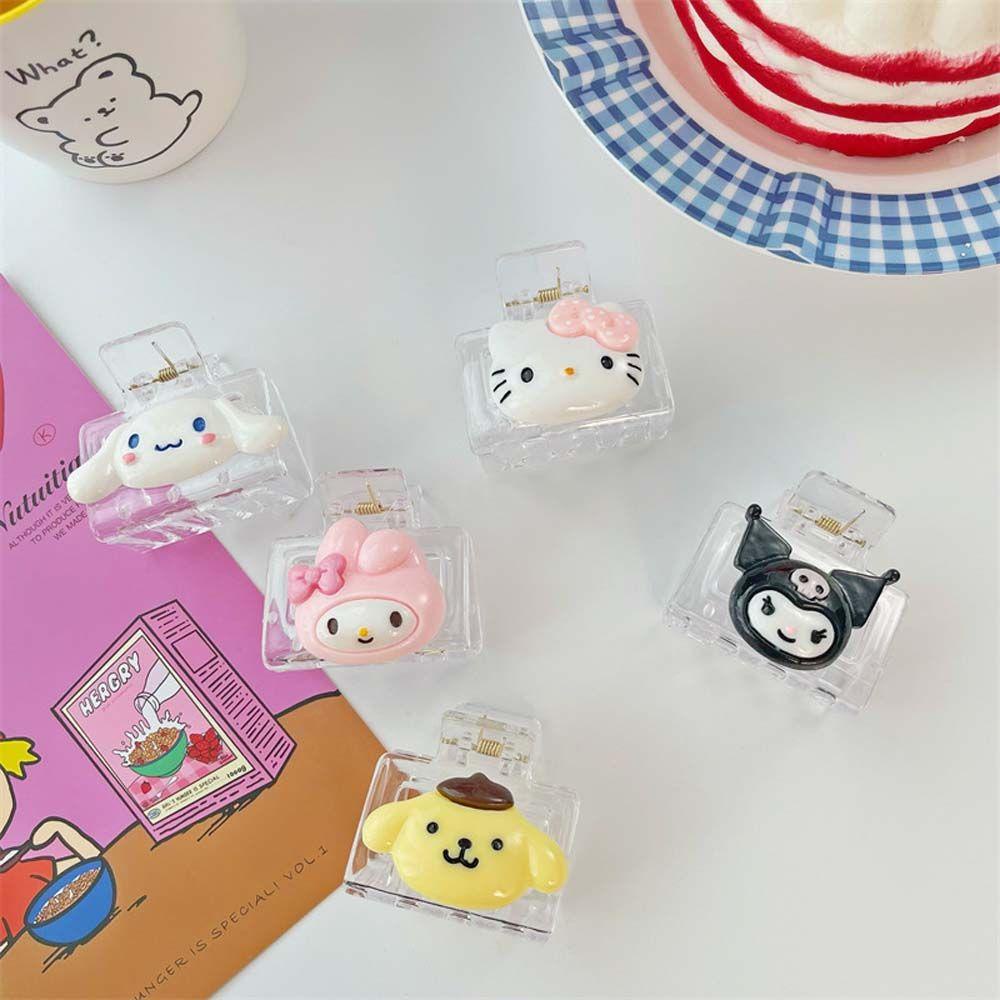 Kẹp Tóc Móng Vuốt Trong Suốt Họa Tiết Hoạt Hình Chó Mèo Dễ Thương Cho Nữ