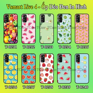 Ốp lưng Vsmart Live 4 dẻo đen in hình Trái cây