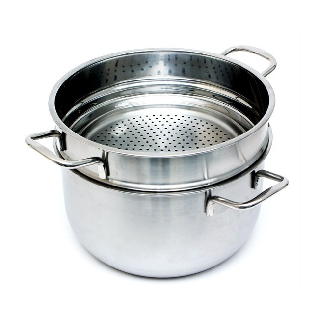 Bộ nồi xửng hấp Inox 3 đáy Fivestar 26cm nắp kính dùng bếp từ