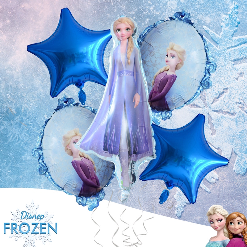 Bộ 5 cái bong bóng lá nhôm trang trí tiệc hình công chúa Elsa