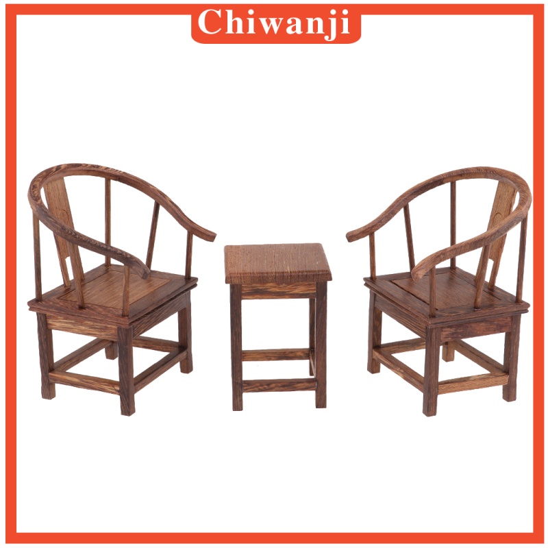 [Chiwanji] Bộ Bàn Ghế Ngồi Cho Nhà Búp Bê Phong Cách Vintage