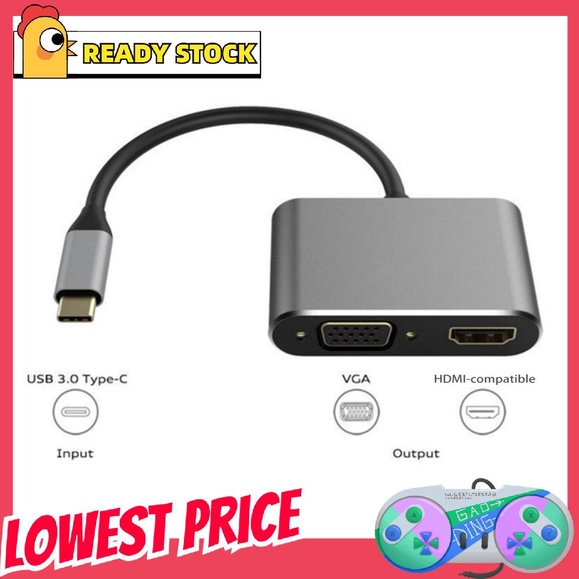 Bộ Chuyển Đổi Type-C Sang Hdmi Vga 2 Trong 1 / Macbook Usb3.1