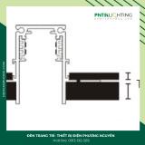 1 mét Thanh nhôm ray nam châm hệ 20mm PNTEKLIGHTING