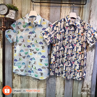 [Yeah1Shop]- Áo sơmi khủng long/ gấu (M, L, XL) - SMTC