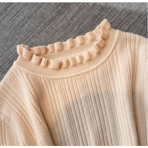 Porozi  Áo sweater dệt kim mỏng tay dài cổ tròn dáng ôm phong cách thời trang Hàn Quốc dành cho nữ