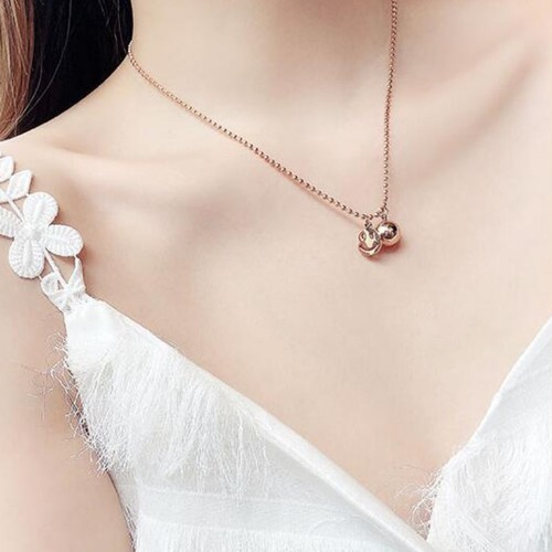 Dây Chuyền Bi Trái Châu Và Mặt Cười Titan Không Đen TT 2365