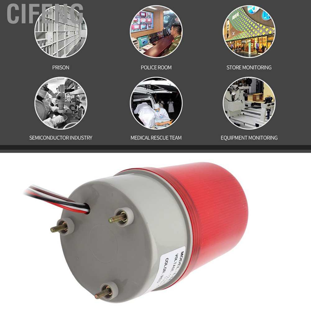 Cifeng 1pc Red LED Beacon Emergency Warning Lighting Bulb Rotating Lamp AC220V