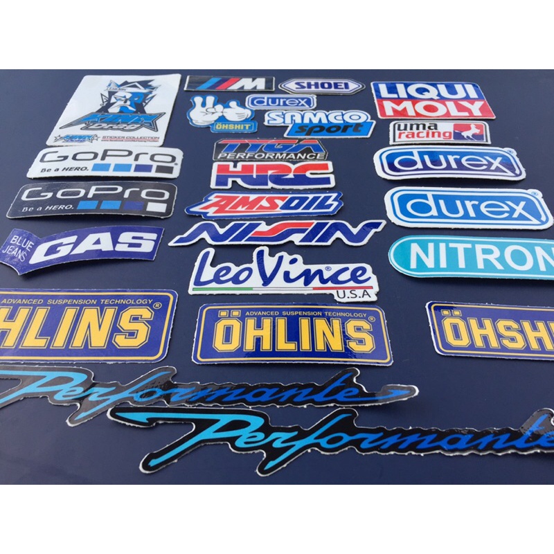 Trọn bộ 24 logo xanh, hình dán chống nước. Sticker decal trang trí siêu dính
