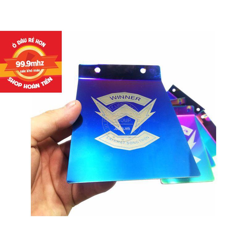 Combo 1 Che phuộc kim loại màu titan chữ Winner + 2 Ốc răng xoắn 5li18 GR5 lục bảo