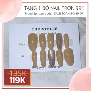 Bộ Nail Box tone Nâu thạch mix mắt mèo Kim cương