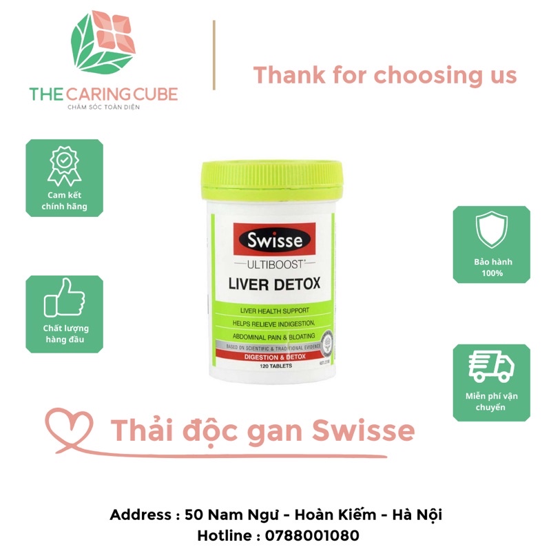 Viên uống thải độc gan Liver Detox Swisse chính hãng Úc cho người lớn 18 tuổi trở lên 120 viên - The Caring Cube