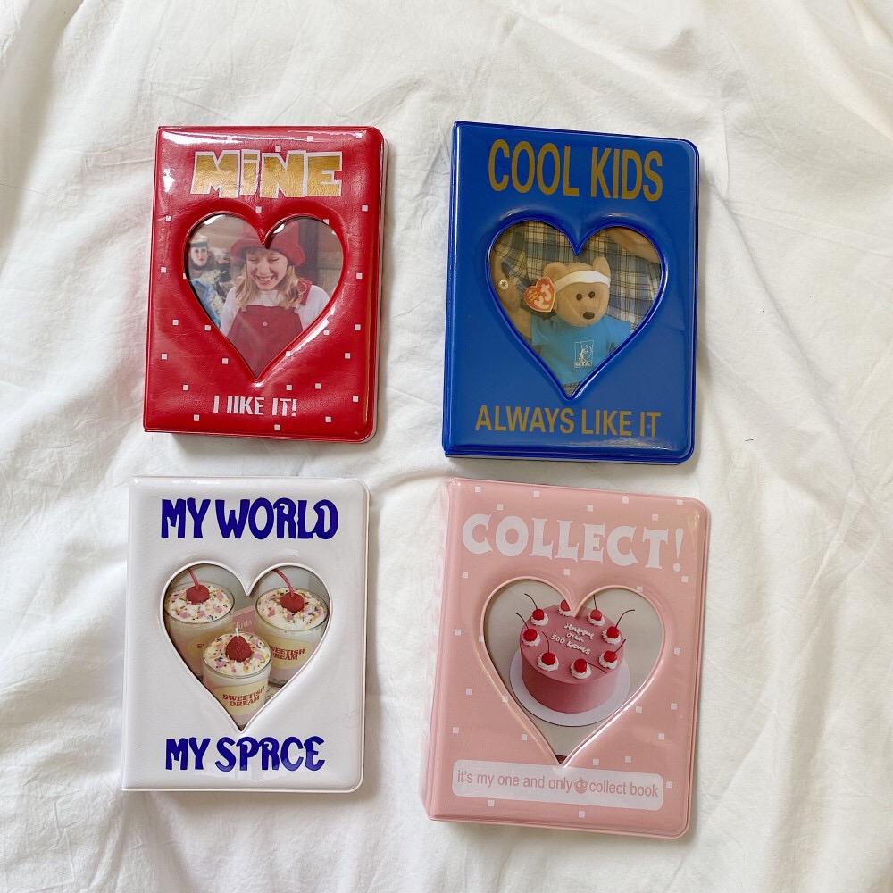 Album đựng ảnh mini có khung hình tim ngoài bìa dễ thương