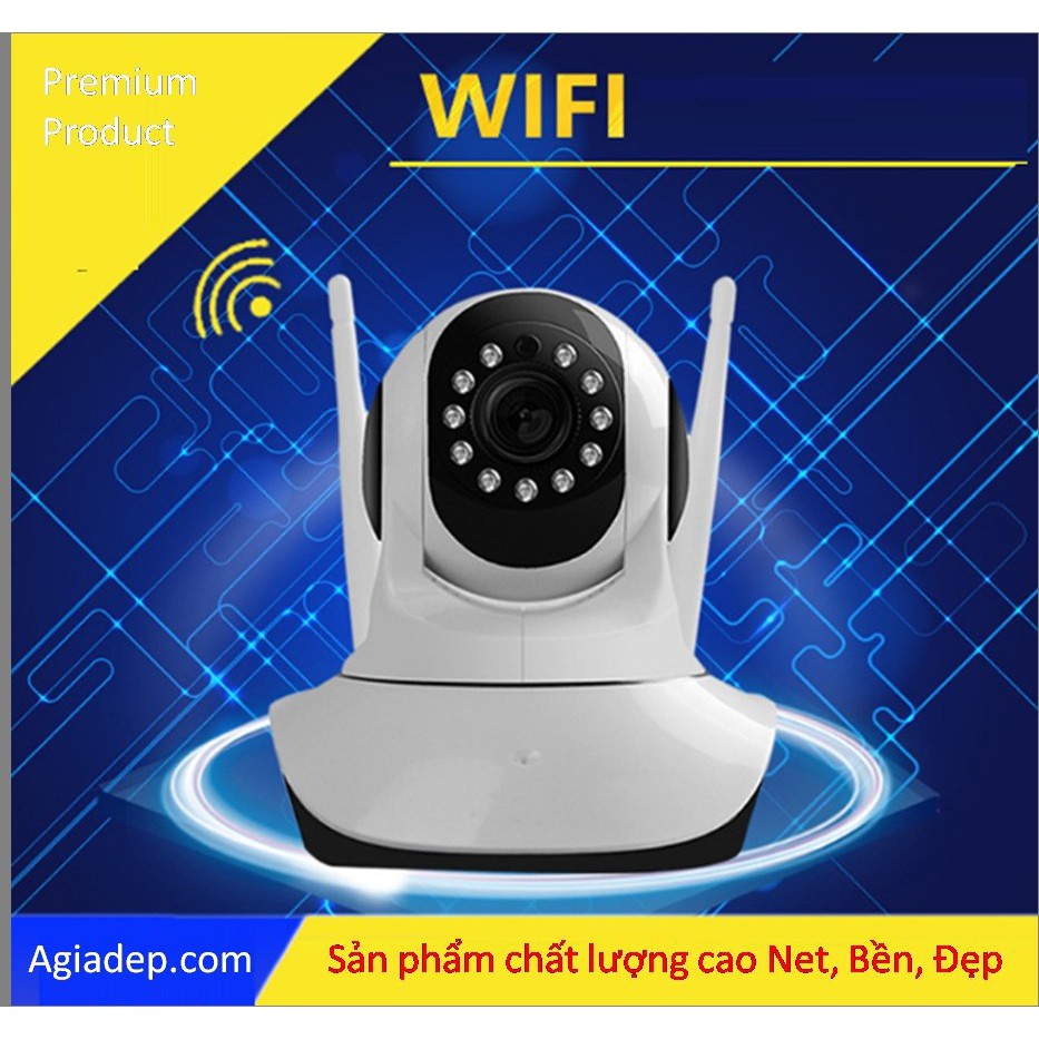 Camera IP Wifi 2 Ăng Ten - Xoay 360 - Phiên bản mới độ nét cao (Camhi)