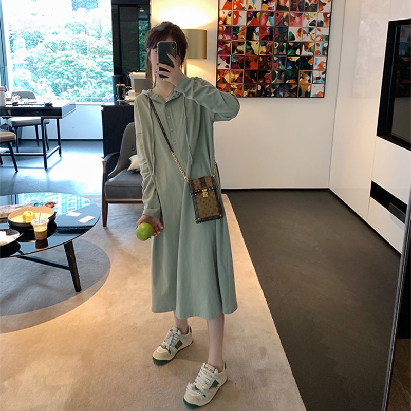 Đầm hoodie form rộng phong cách Hàn quốc