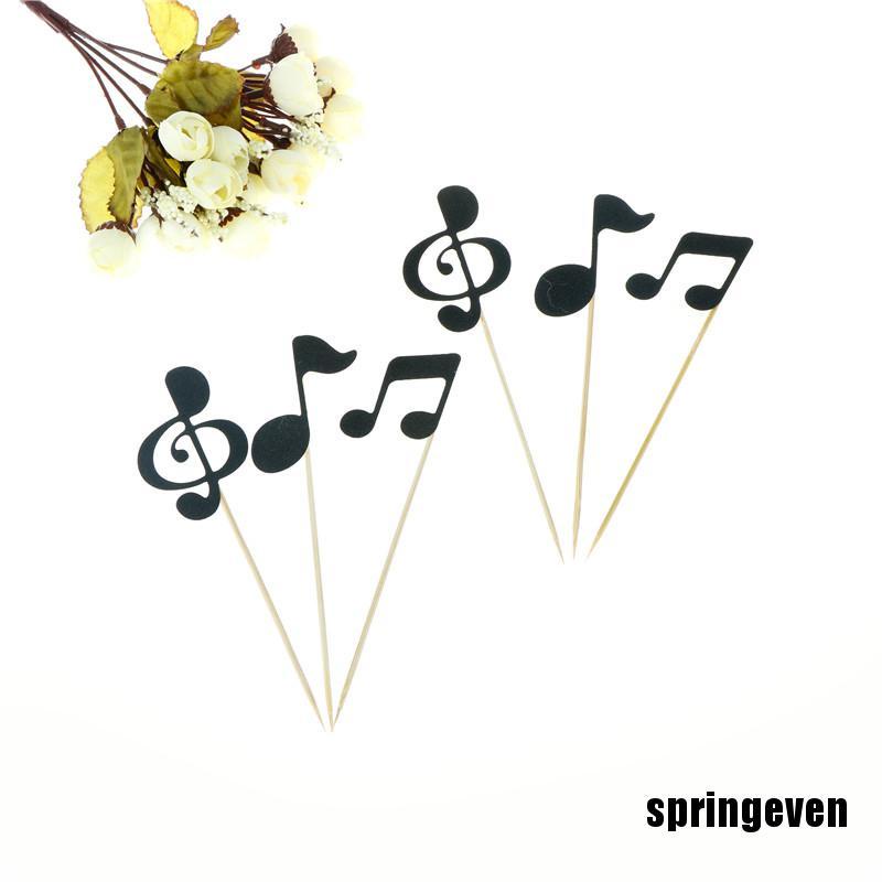 Set 6 Que Cắm Trang Trí Bánh Kem Hình Nốt Nhạc Xinh Xắn