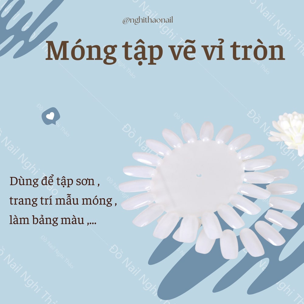 Móng mẫu tập vẽ vỉ tròn set 10 chiếc