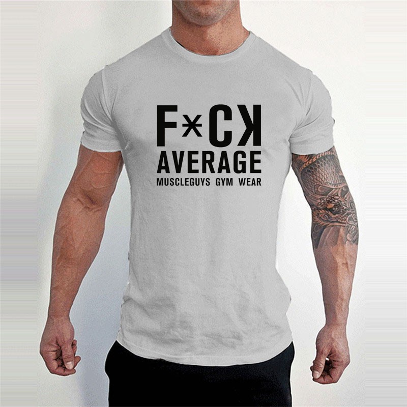Áo thun cotton nam tay ngắn in chữ