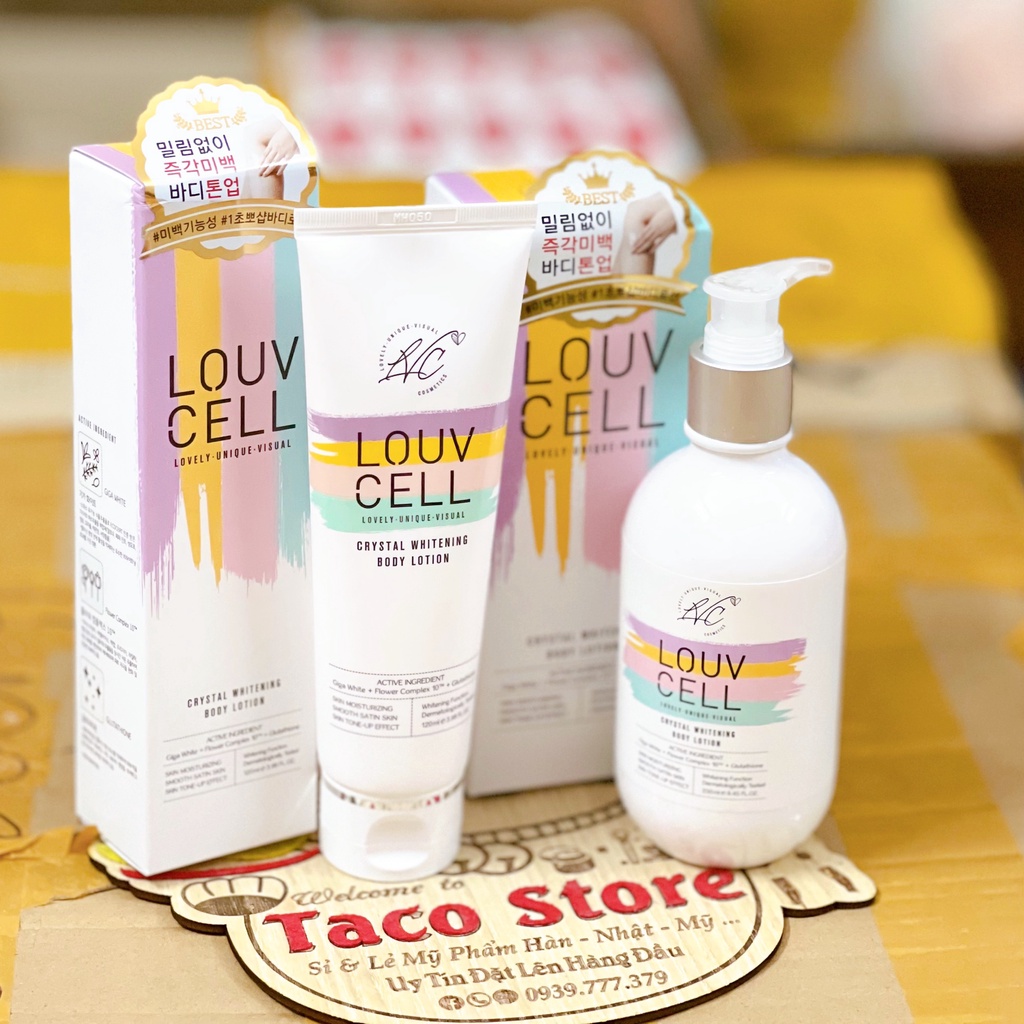 Kem Dưỡng Trắng Body Louv Cell Crystal Whitening Body Lotion