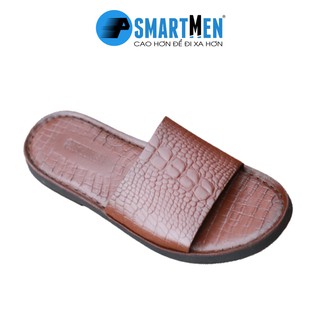 Dép da bò Quai ngang SMARTMEN DSM-12 Nâu
