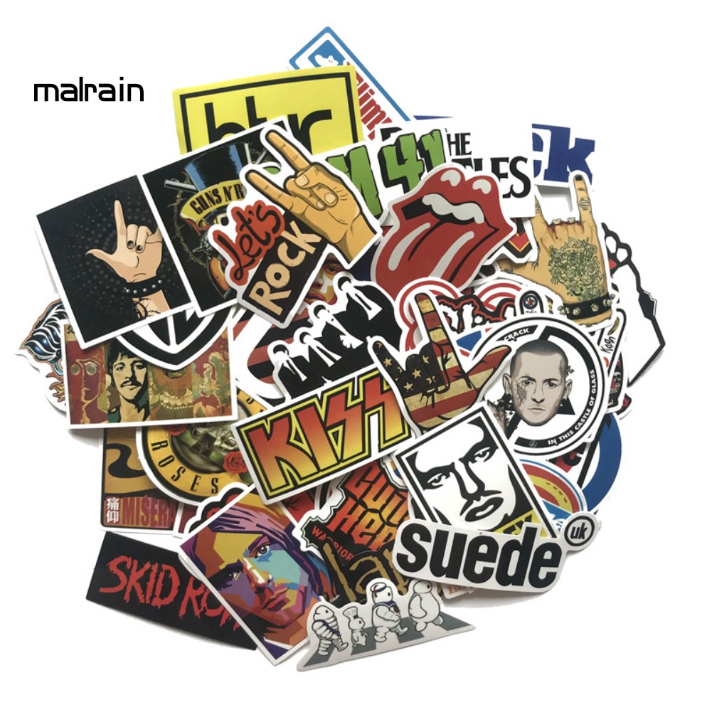 Set 50 hình dán dán trang trí phong cách Rock The Beats
