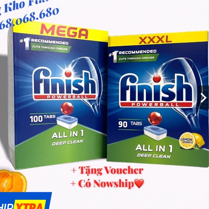 Viên rửa bát Finish All in 1 - 6in1 - CAO CẤP HƠN VIÊN CLASSIC