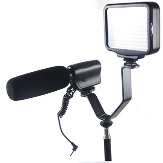 Khung Bracket V máy ảnh Kim loại 3 chân shoe gắn đèn Flash Micro Led cho Camera quay phim