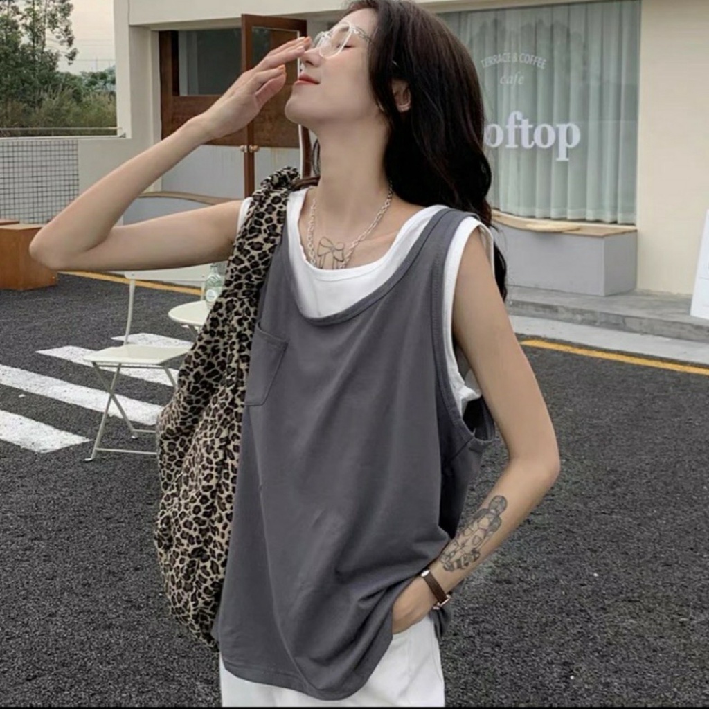 Áo Tank Top 3 Lỗ Unisex 🌸 Tay Lỡ Dáng Rộng FreeSize🌸
